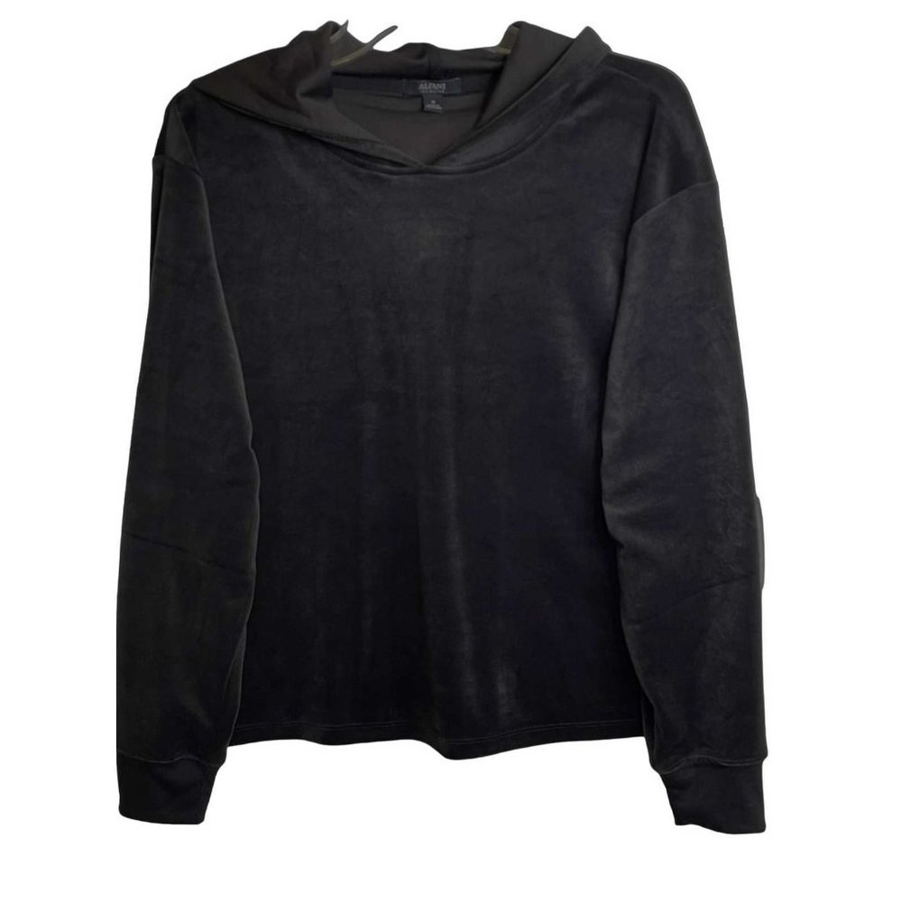 Alfani Long Sleeve Hooded Velour Lounge Top MEDIUM (818)